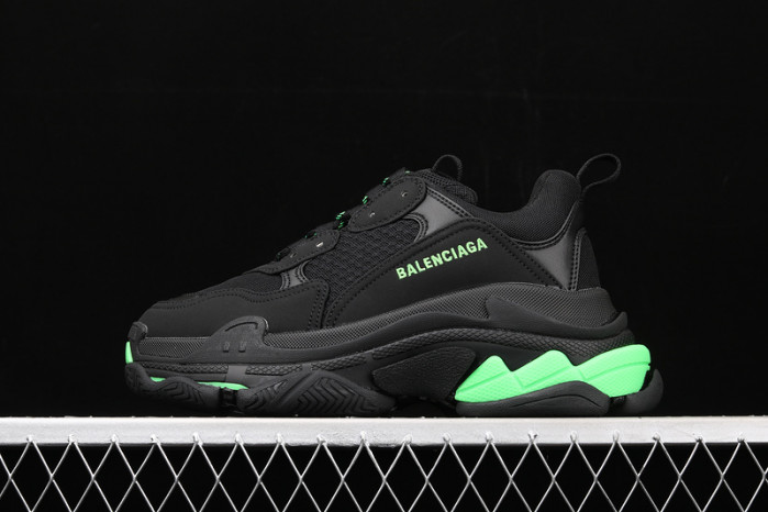 bl triple s trainers black green sneakers a111316
