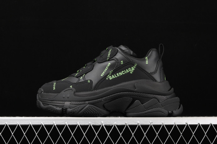 bl triple s black trainers green letters h903p80817