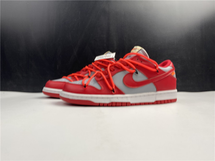 nike dunk low off-white university red - ct0856-600