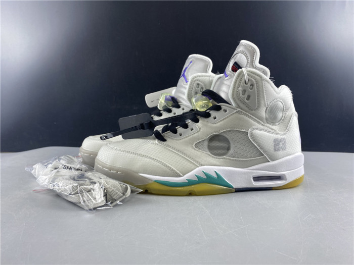 off white air jordan 5 sp grey green - ct8480-105