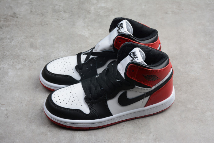 air jordan 1 kids high og “black toe” white/ black-varsity red mens 555088-125