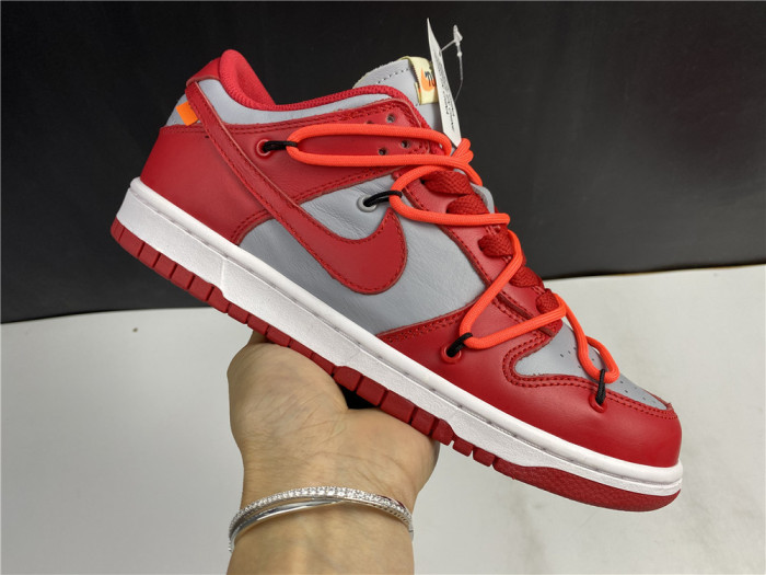 nike dunk low off-white university red - ct0856-600