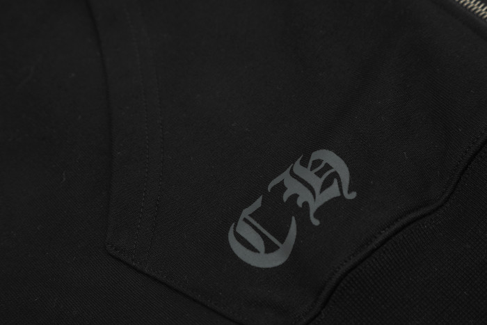 Ch*0me He**ts horseshoe floral zip up hoodie ke815