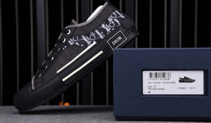 D*or b23 low top canvas oblique black 3sh118yuo