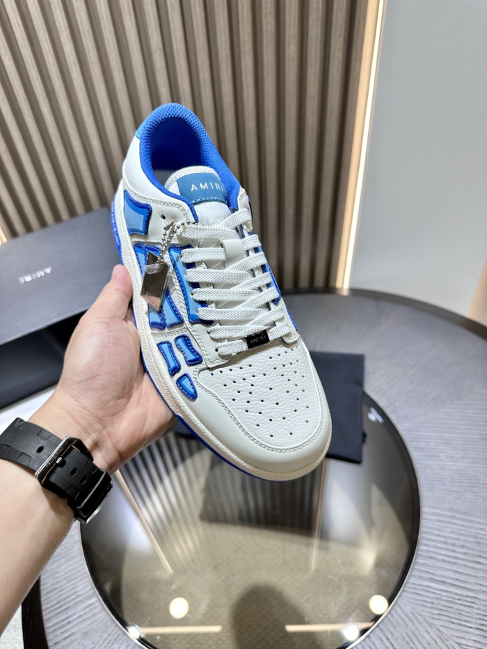 amiri skeleton low-skel top sneakers white blue