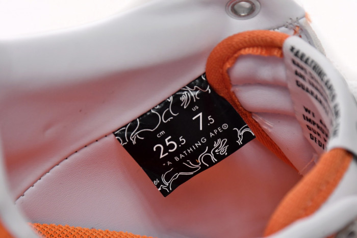 a bathing ape bape sta low white orange 1h70-191-001