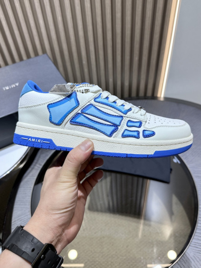 amiri skeleton low-skel top sneakers white blue