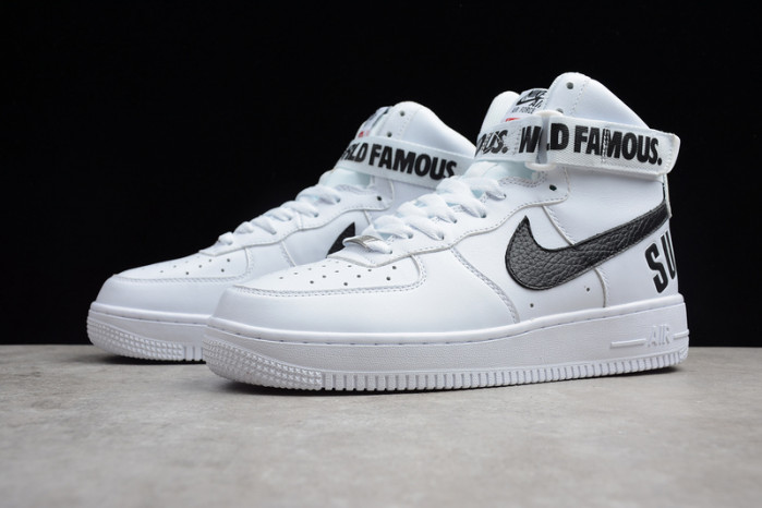 nike air force 1 one high hi white world famous - 698696-100