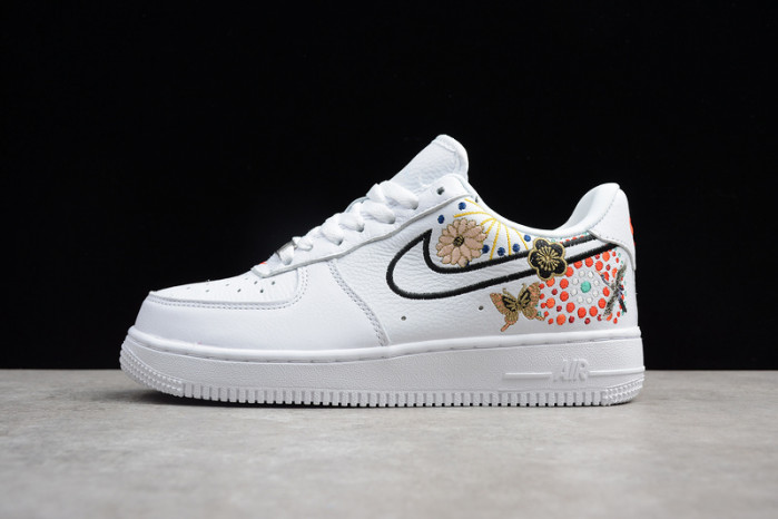nike air force 1 07 lny qs lunar new year white flowers womens - aj8298-100