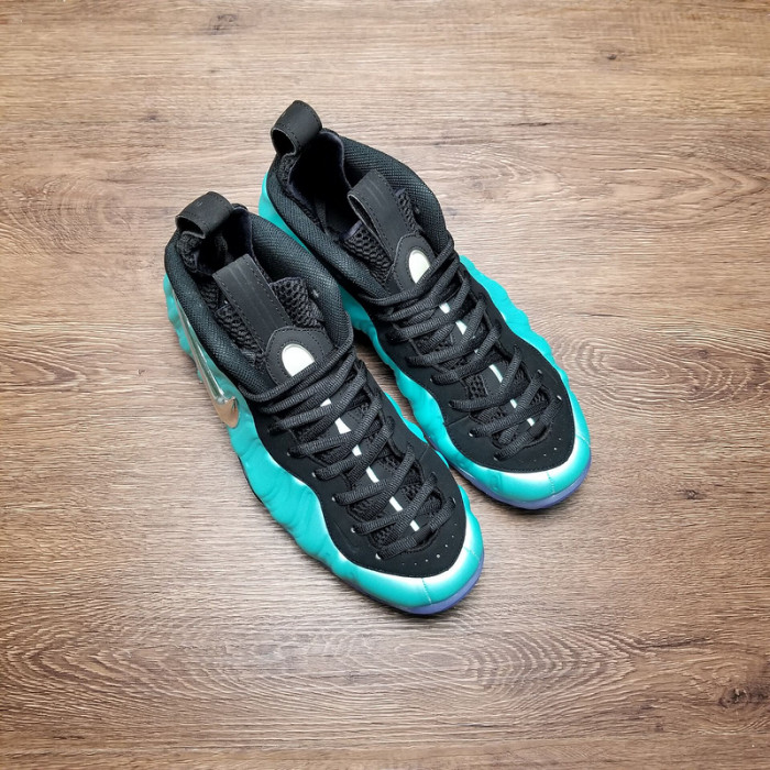 nike air foamposite pro “island green” metallic platinum mens 624041-303