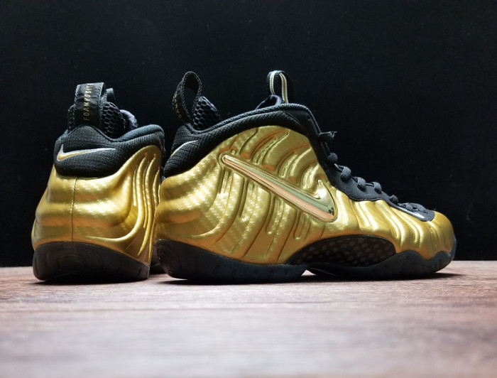 air foamposite pro “metallic gold” black mens 624041-701
