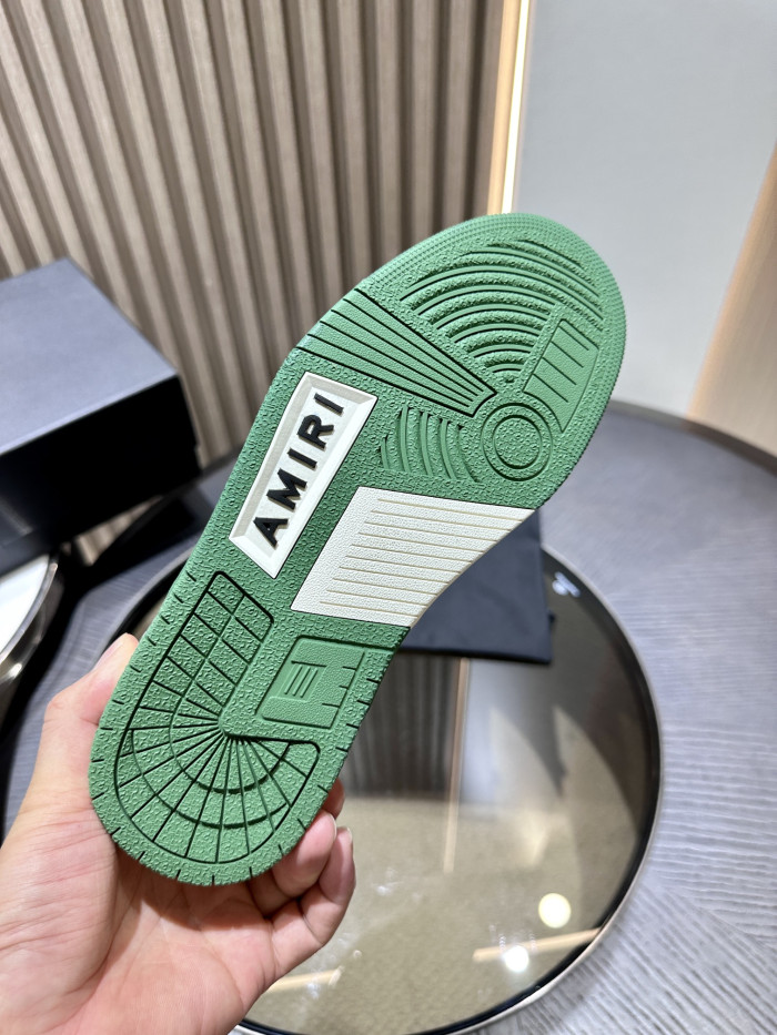 amiri skeleton low-skel top sneakers white green mfs003-114