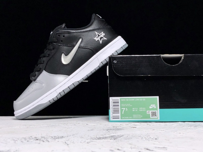 nike sb dunk low jewel swoosh silver - ck3480-001