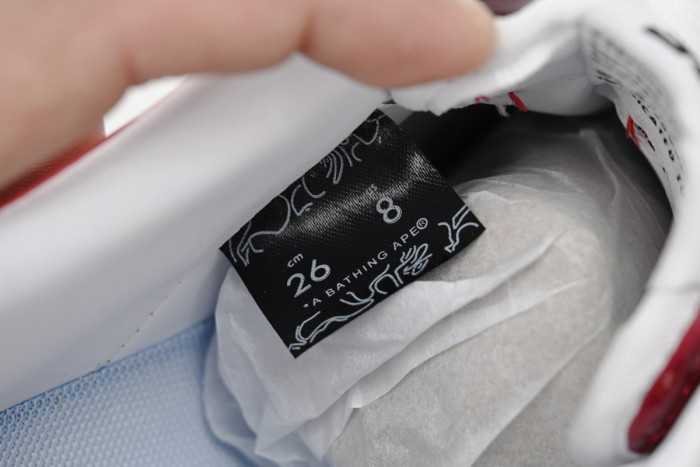 Bape Sta Low White Dark Red Mirror Surface 001FWH201046