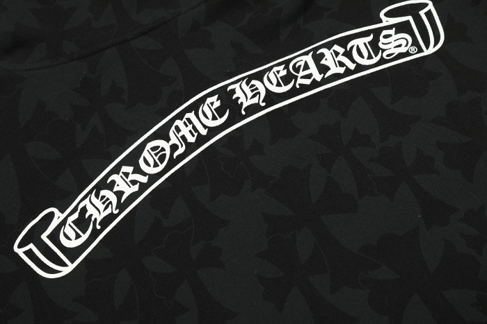 Ch*0me He**ts horseshoe floral zip up hoodie ke818