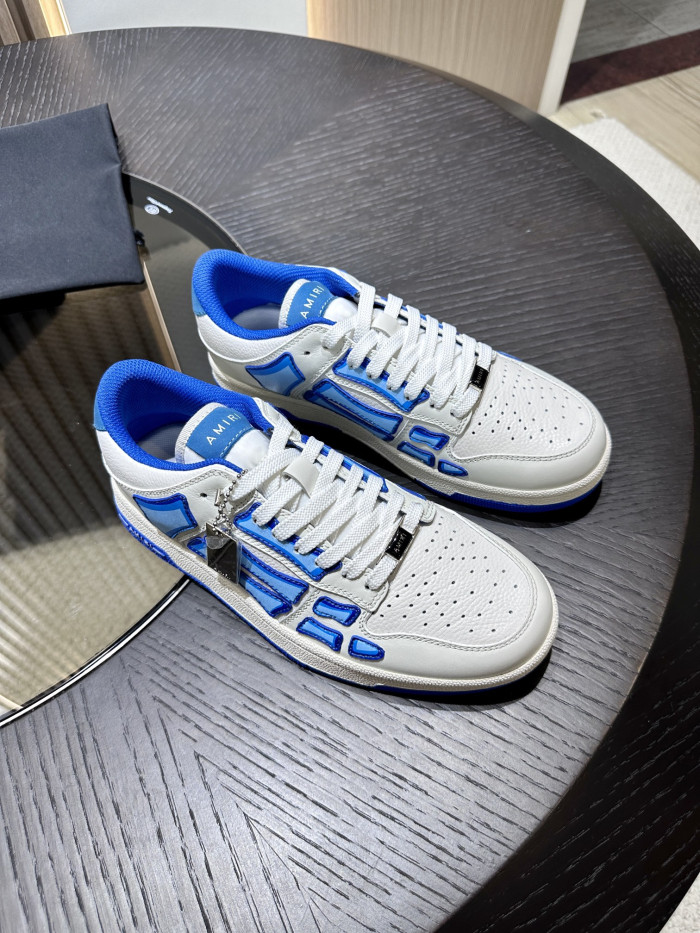 amiri skeleton low-skel top sneakers white blue