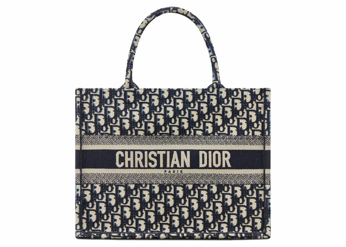 D*or medium book tote blue