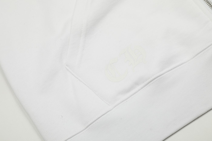 Ch*0me He**ts horseshoe floral zip up hoodie ke816